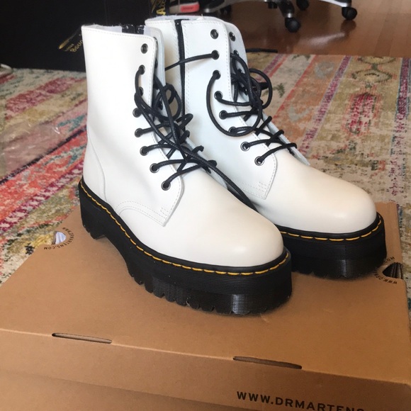 white jadon 8 eye boots
